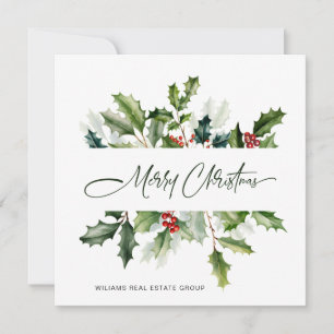 Guirlande de Noël aquarelle Carte de vœux d'entrep