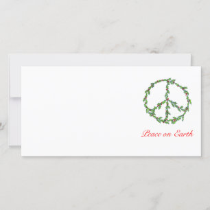 Guirlande de paix de Noël de carte photo, paix sur