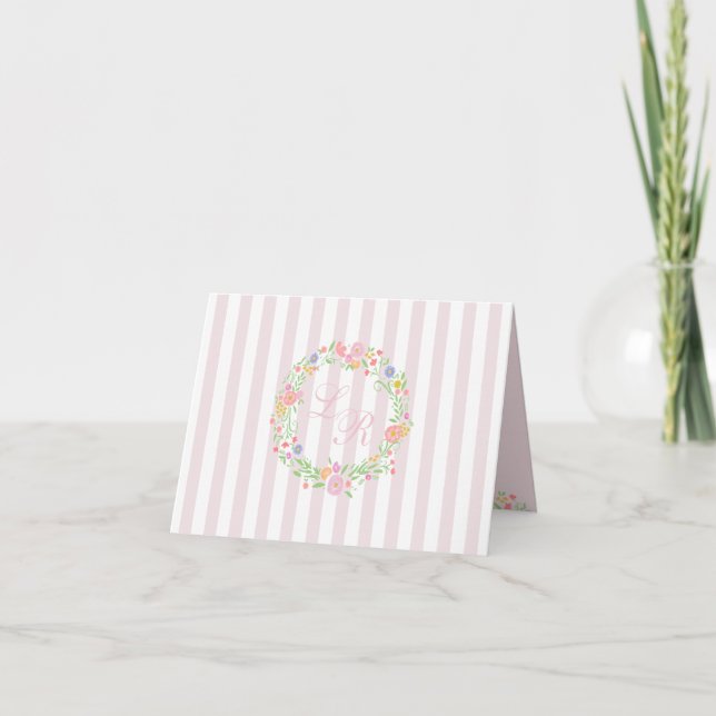 Guirlande florale avec le monogramme et les (Devant)