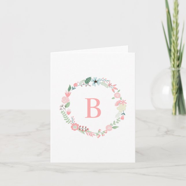 Guirlande florale décorée d'un monogramme élégante (Devant)
