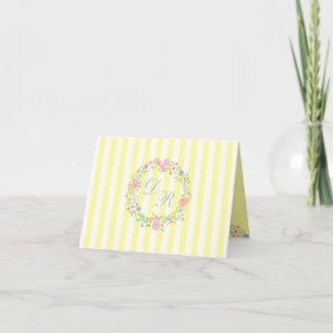 Guirlande florale jaune avec le monogramme