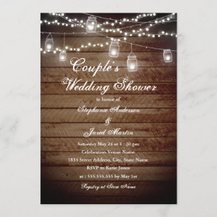 Guirlande Lumineuse Carte de Mariage Rustique pour