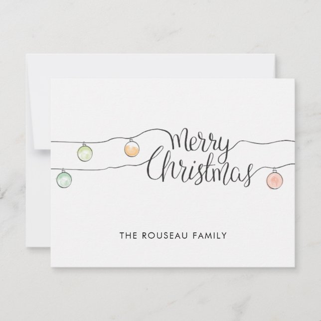 Guirlande lumineuse minimale de Noël avec calligra (Devant)