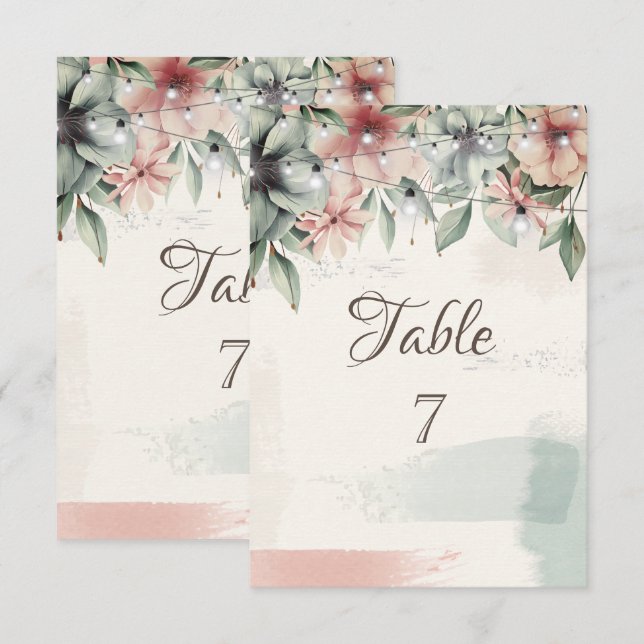 Guirlandes lumineuses, Trait de pinceau, Carte de  (Devant / Derrière)