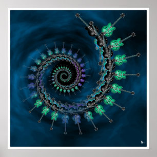 Guitar Fractal Poster