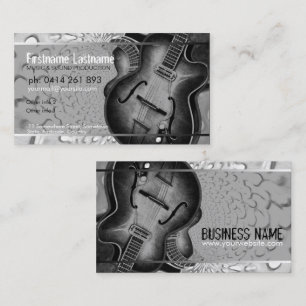 GUITAR Grey Black Music Carte de visite