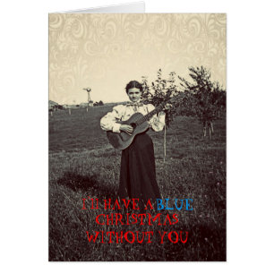 Guitare 1890 jouant la carte de Noël de femmes