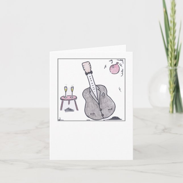 Guitare à une fête Carte d'anniversaire (Devant)