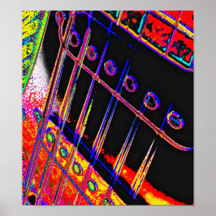 Guitare Abstraite Poster d'Art Pop Moderne Rock N 