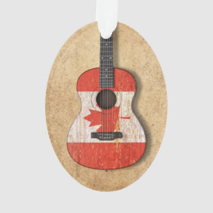 Guitare acoustique âgée et utilisée de drapeau
