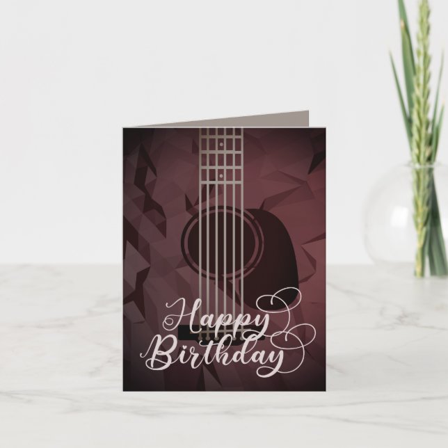 Guitare acoustique Bonne carte d'anniversaire (Devant)