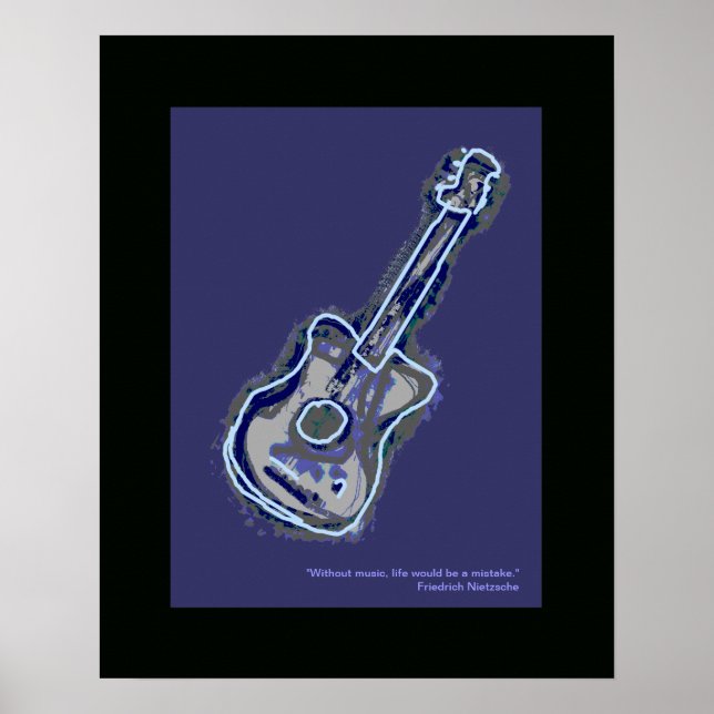 guitare acoustique décoration d'art (Devant)