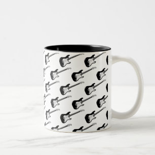 Guitare basse , musique mug bicolore