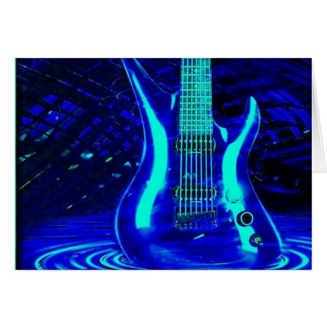 Guitare bleue au néon (Devant horizontal)