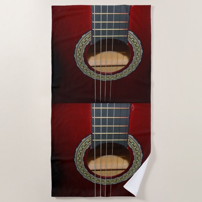 Guitare Brown classique, Serviette de plage (Devant)