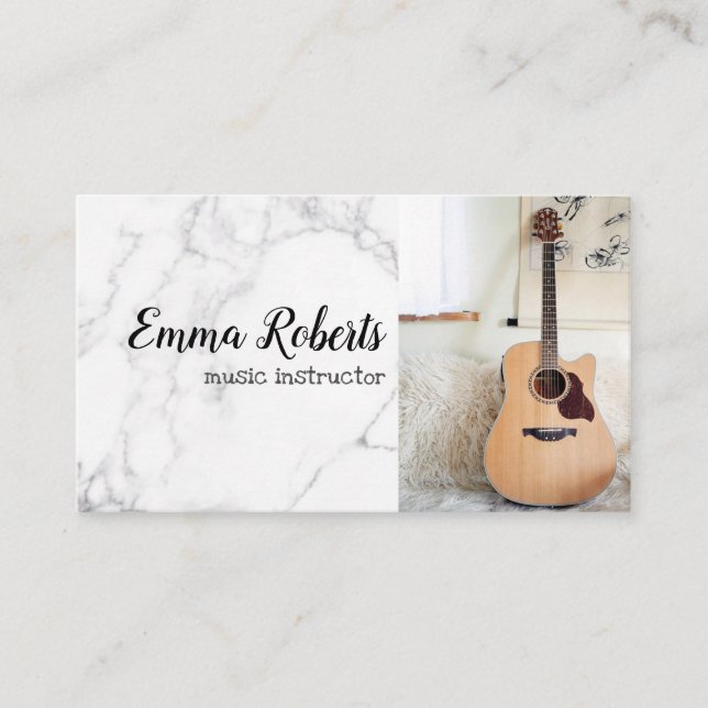 Guitare | Carte de visite d'instructeur de musique (Devant)