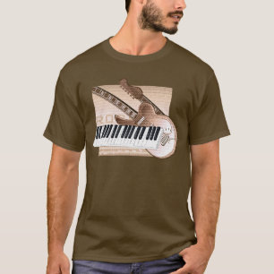Guitare de clavier de T-shirt de conception de
