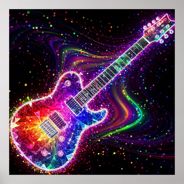 🎸 Guitare électrique arc-en-ciel pour décoration  (Devant)