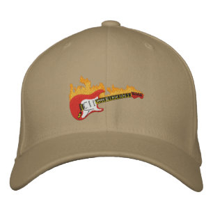 Guitare Électrique Avec Casquette Brodée De Flamme