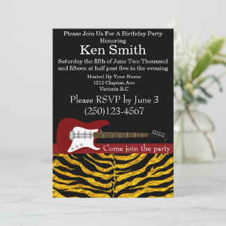 Guitare électrique Invitation Anniversaire #4