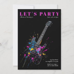 Guitare électrique Invitation de fête d'anniversai