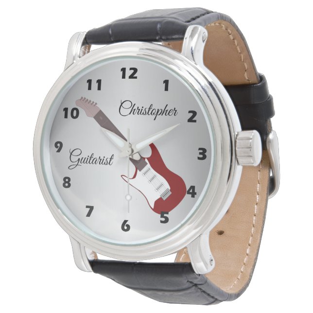 Guitare électrique Montre à poignet rouge (Incliné)