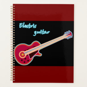 Guitare électrique néon rétro musique rock des ann