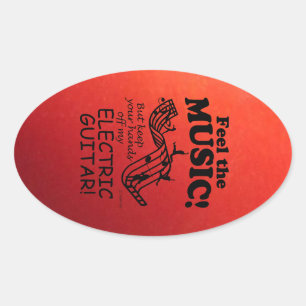 Guitare Électrique Sentez Le Sticker Ovale Musique