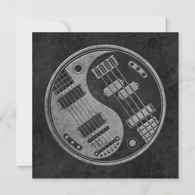 Guitare et basse Yin Yang avec texture foncée (Devant)