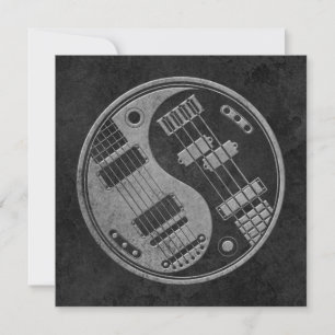 Guitare et basse Yin Yang avec texture foncée