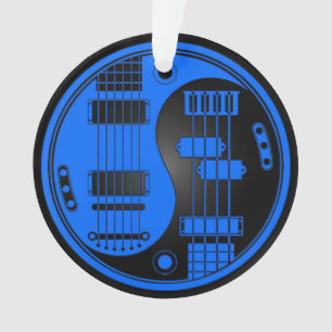 Guitare et Yin bas Yang bleu et noir