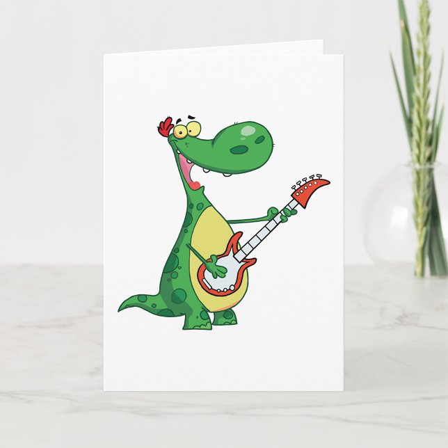Guitare Jouer Dinosaure Cartes de voeux (Créateur téléchargé)