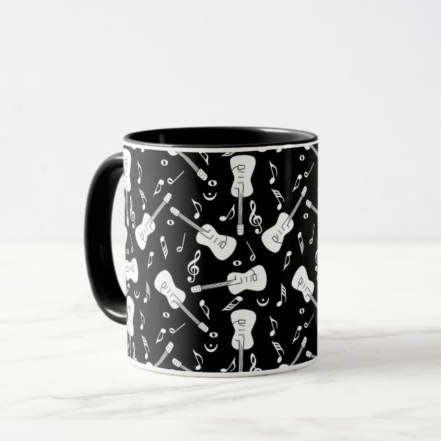 Guitare Lines Musique Notes Musique Mug (Devant gauche)