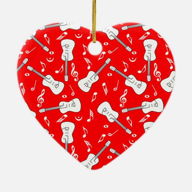 Guitare Lines Notes musicales Ornement céramique (Dos)