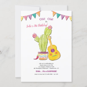 Guitare mexicaine Invitation de fête d'anniversair