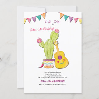 Guitare mexicaine Invitation de fête d'anniversair