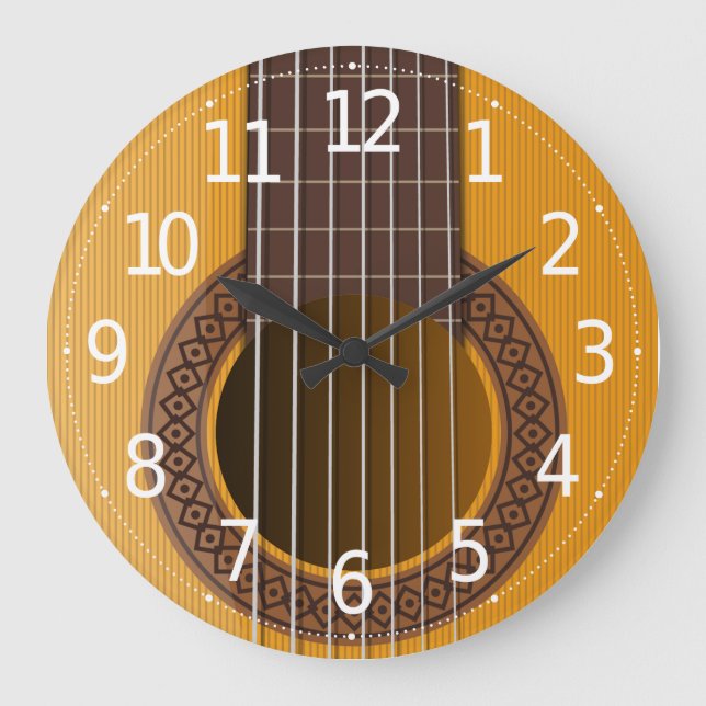 Guitare musicale simple et élégante | Horloge mura (Recto)