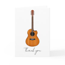 Guitare naturelle acoustique pliée Carte de remerc