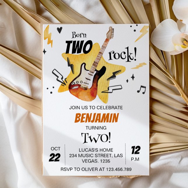 Guitare Rock and Roll Invitation Anniversaire (Créateur téléchargé)