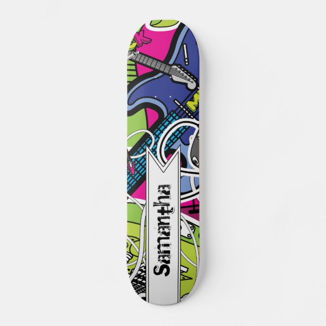 Guitare Rock Music Star Comp Skateboard (Recto)