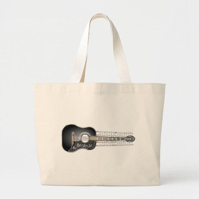 Guitare vintage avec la musique de feuille - sac (Devant)