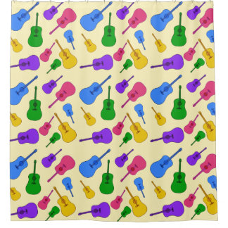 Guitares acoustiques colorées Rideaux de douche Mo