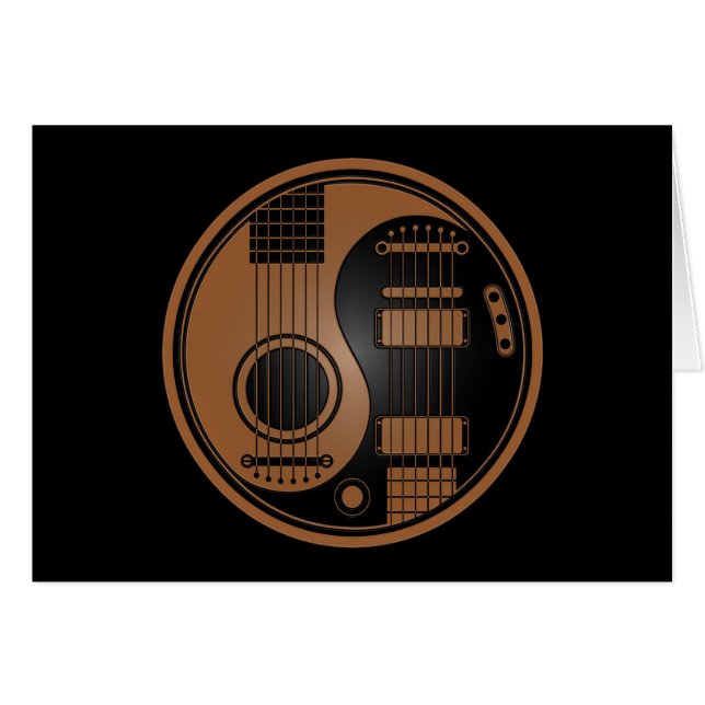 Guitares électriques acoustiques Yin Yang de brun (Devant horizontal)