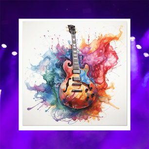 Guitares Psychedéliques Éclaboussantes Photo Art #