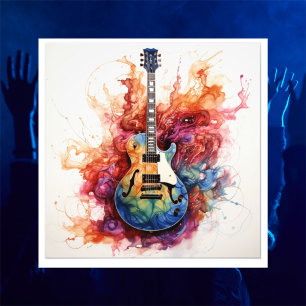 Guitares Psychedéliques Éclaboussantes Photo Art #