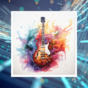 Guitares Psychedéliques Éclaboussantes Photo Art #