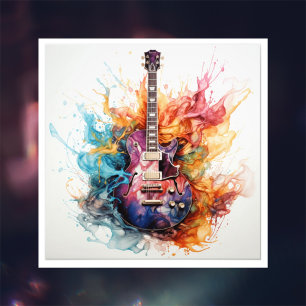 Guitares Psychedéliques Éclaboussantes Photo Art #
