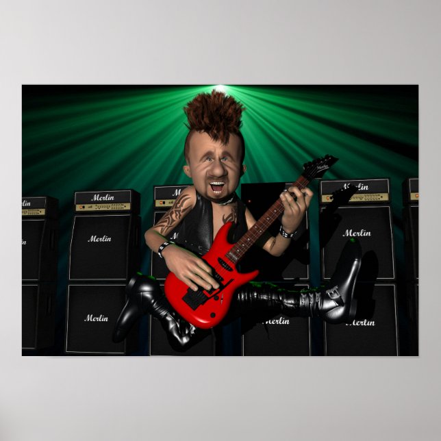 Guitariste en vol Poster (Devant)