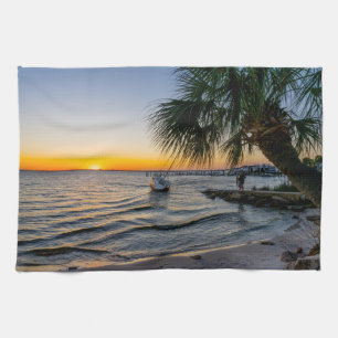 Gulf Breeze Florida Sunset Serviette de cuisine