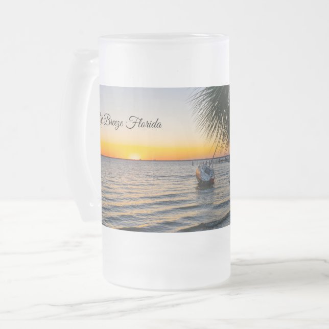 Gulf Breeze Floride Sunset Frosted Beer Mug (Devant gauche)